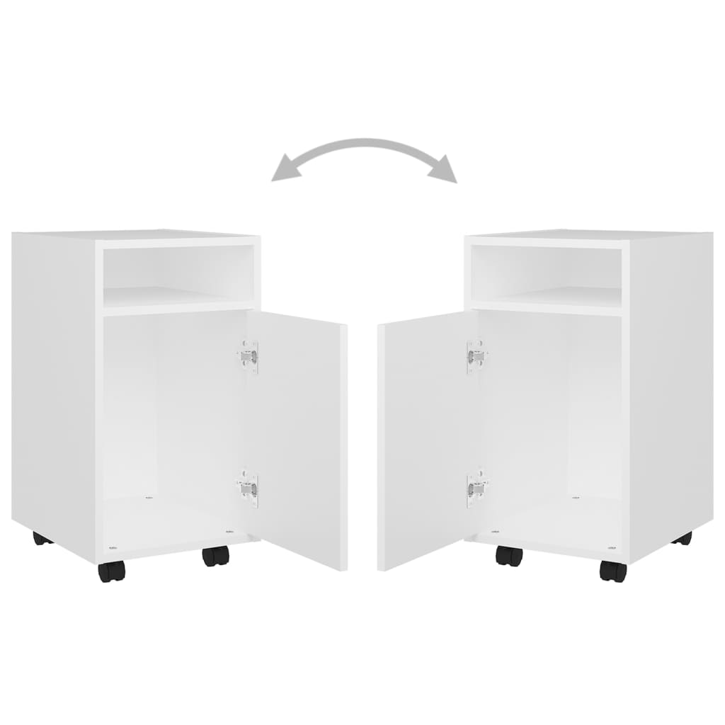 Armoire latérale avec roues Blanc 33x38x60 cm Bois d’ingénierie - XIOS