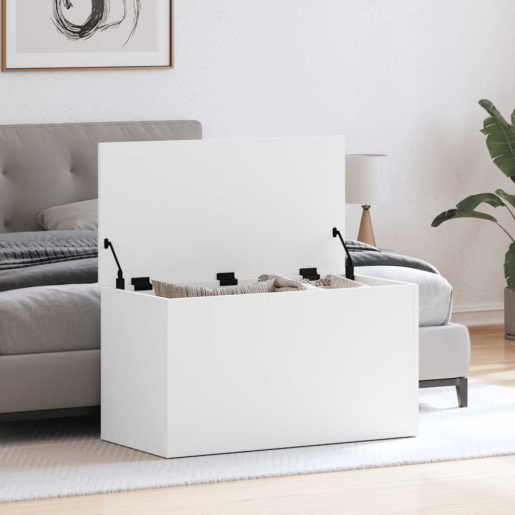 Coffre de rangement Blanc 84x42x46 cm Bois d'ingénierie - XIOS