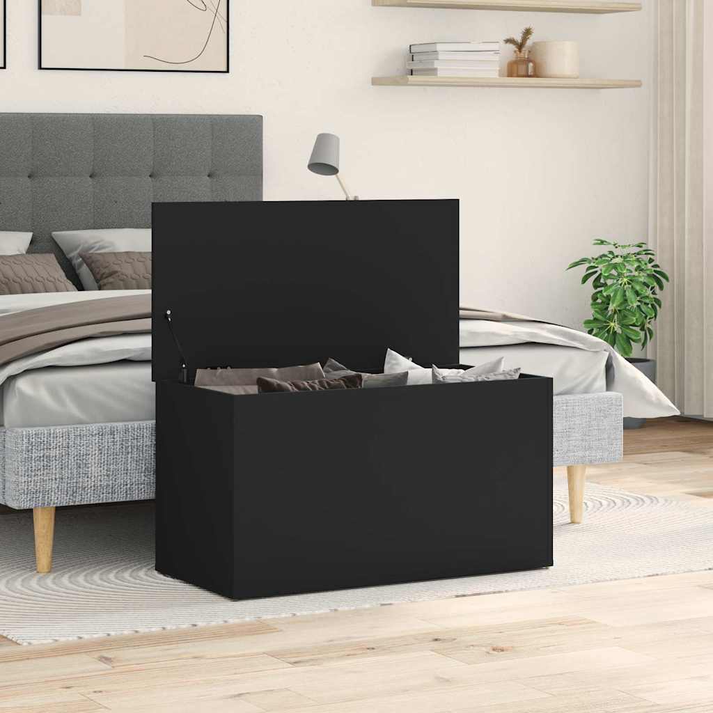 Coffre de rangement Noir 84x42x46 cm Bois d'ingénierie - XIOS
