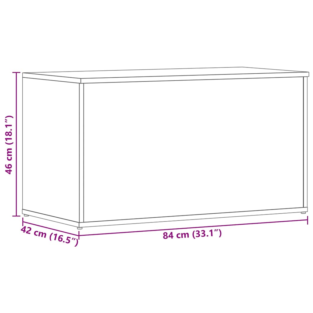 Coffre de rangement Noir 84x42x46 cm Bois d'ingénierie - XIOS