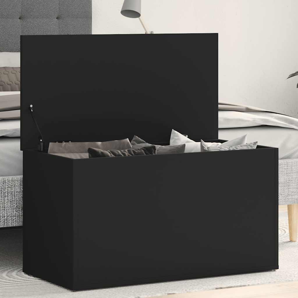 Coffre de rangement Noir 84x42x46 cm Bois d'ingénierie - XIOS