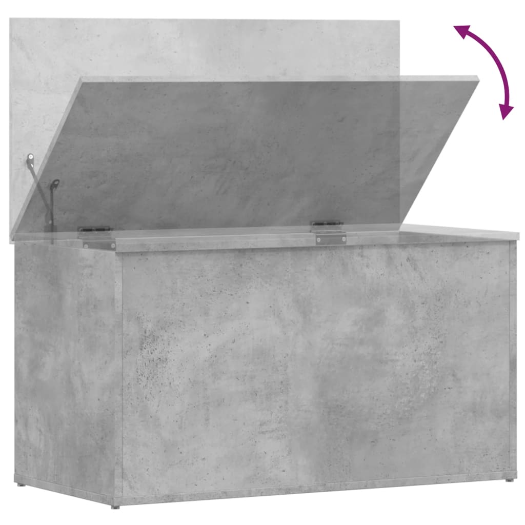 Coffre de rangement Gris béton 84x42x46 cm Bois d'ingénierie - XIOS