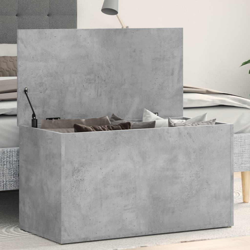 Coffre de rangement Gris béton 84x42x46 cm Bois d'ingénierie - XIOS