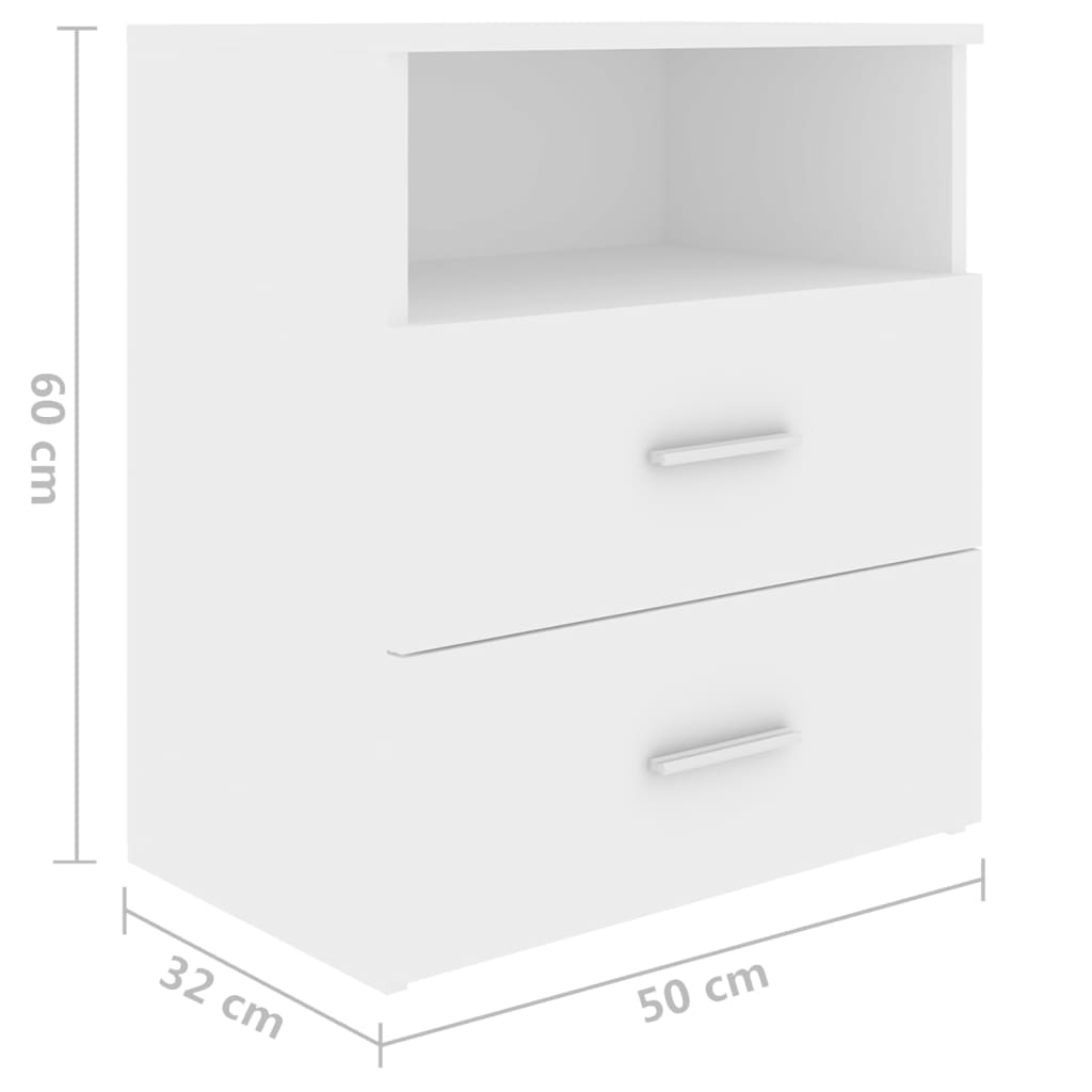 Tables de chevet 2 pcs Blanc 50x32x60 cm - XIOS