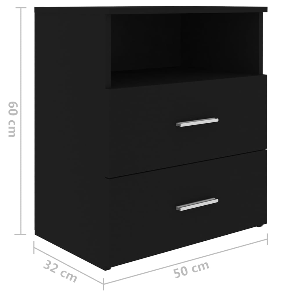Tables de chevet 2 pcs Noir 50x32x60 cm - XIOS