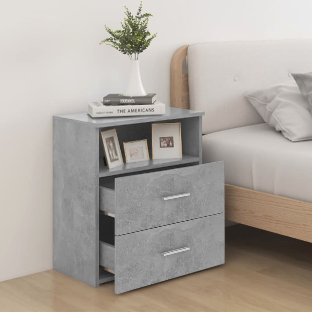 Table de chevet Gris béton 50x32x60 cm - XIOS