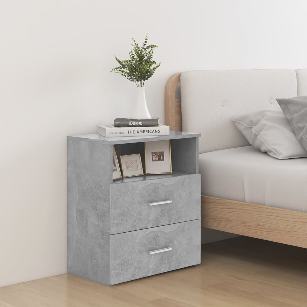 Tables de chevet 2 pcs Gris béton 50x32x60 cm - XIOS