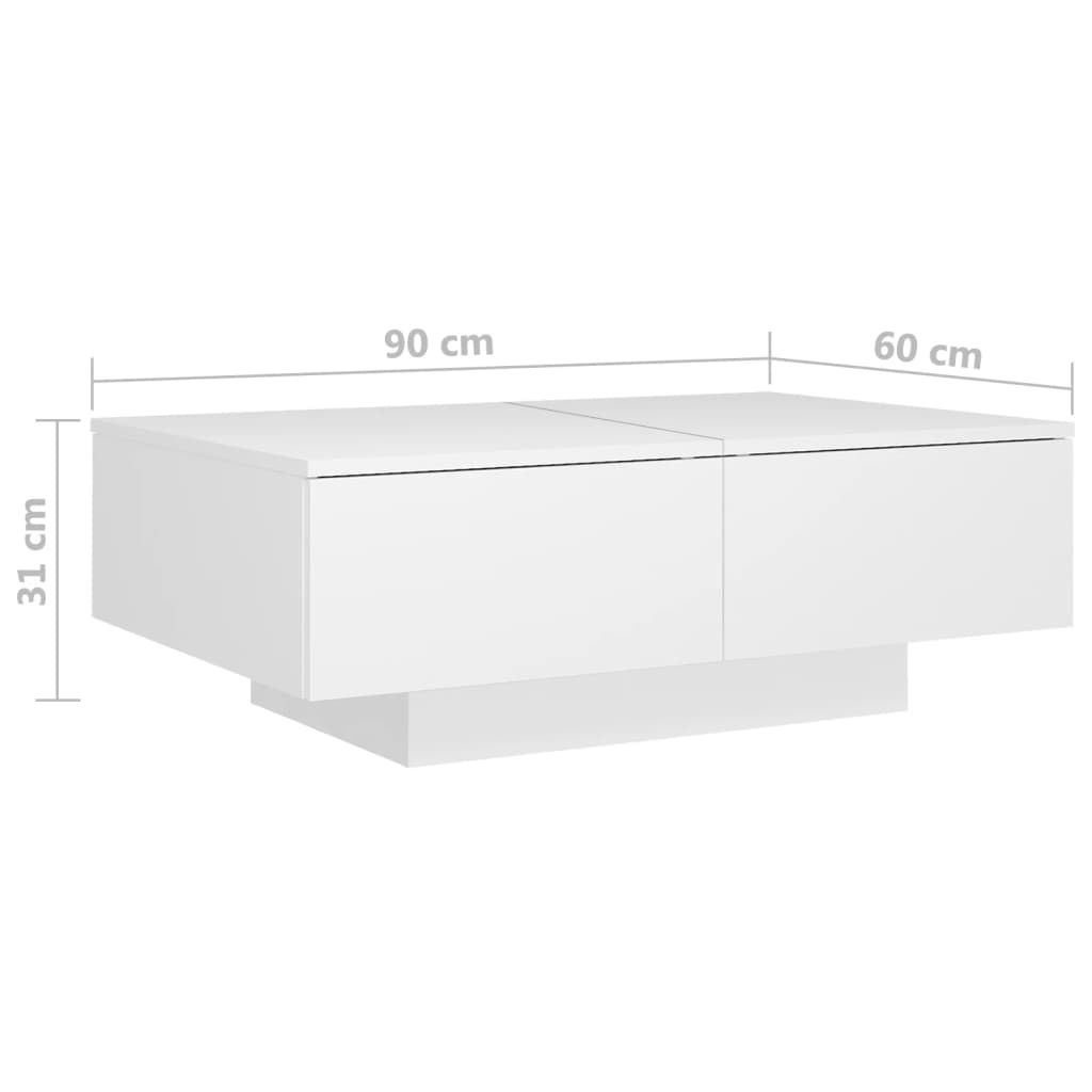 Table basse Blanc 90x60x31 cm Bois d’ingénierie - XIOS