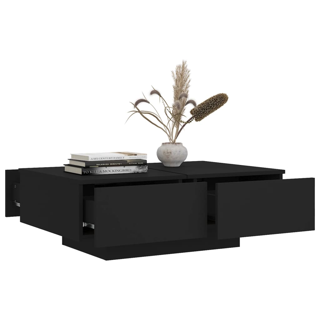 Table basse Noir 90x60x31 cm Bois d’ingénierie - XIOS