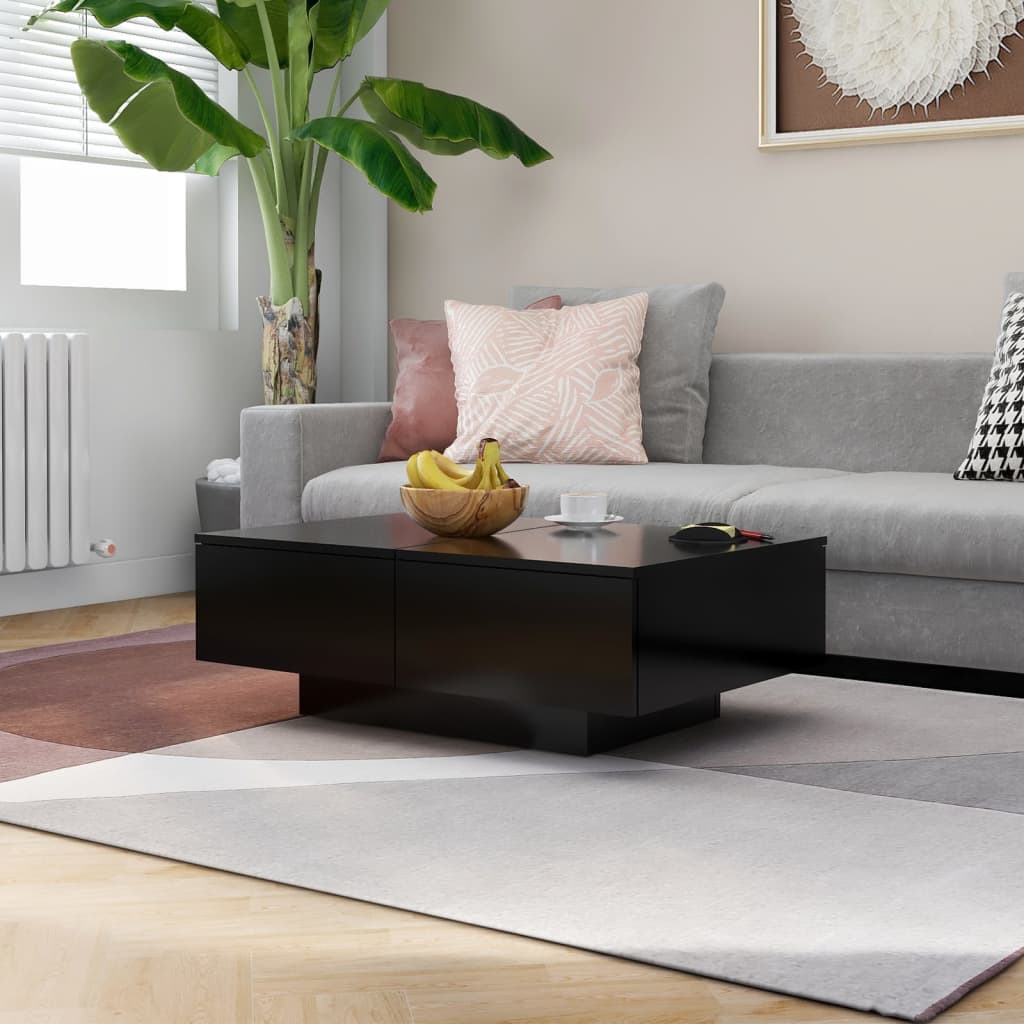 Table basse Noir 90x60x31 cm Bois d’ingénierie - XIOS