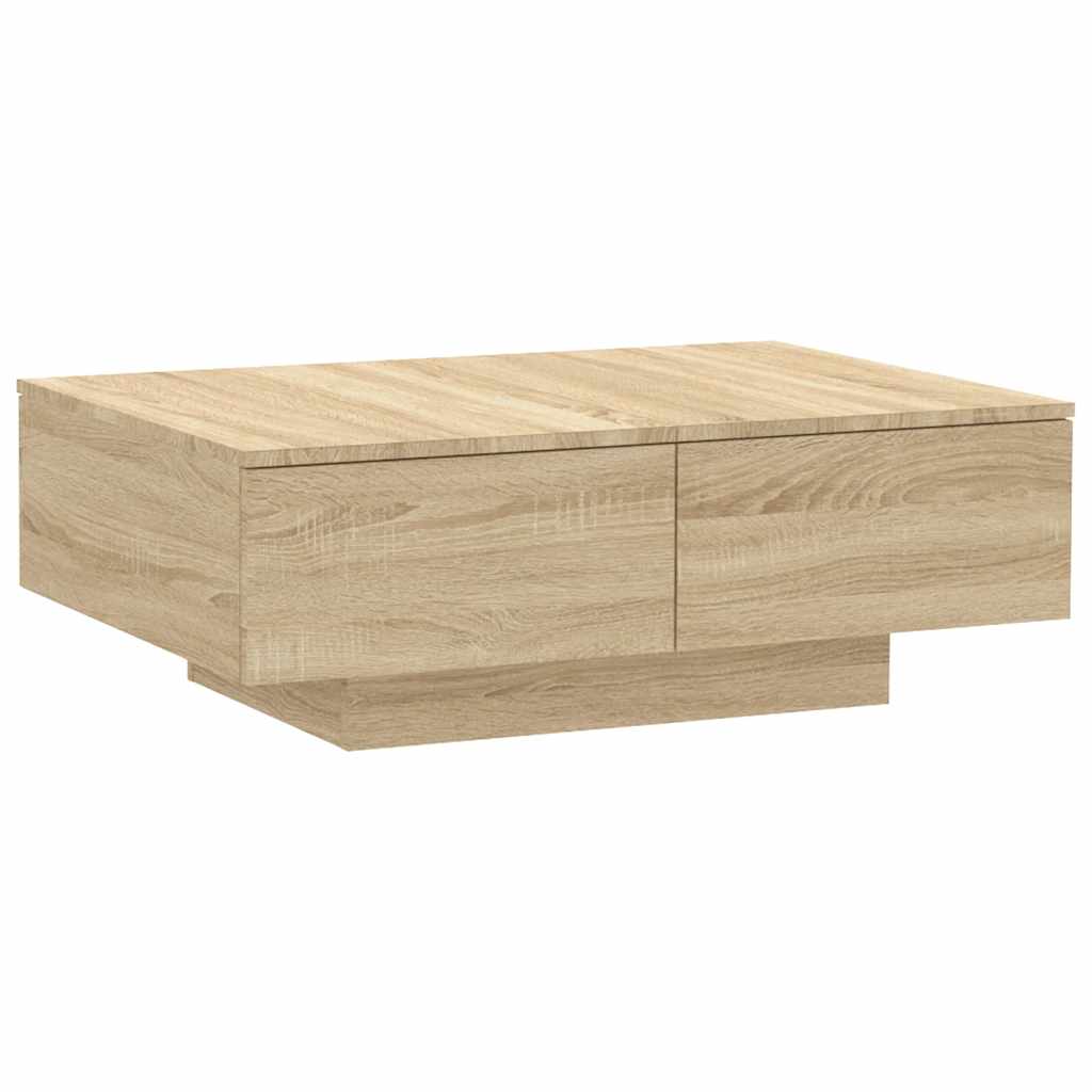 Table basse chêne sonoma 90x60x31 cm bois d'ingénierie - XIOS