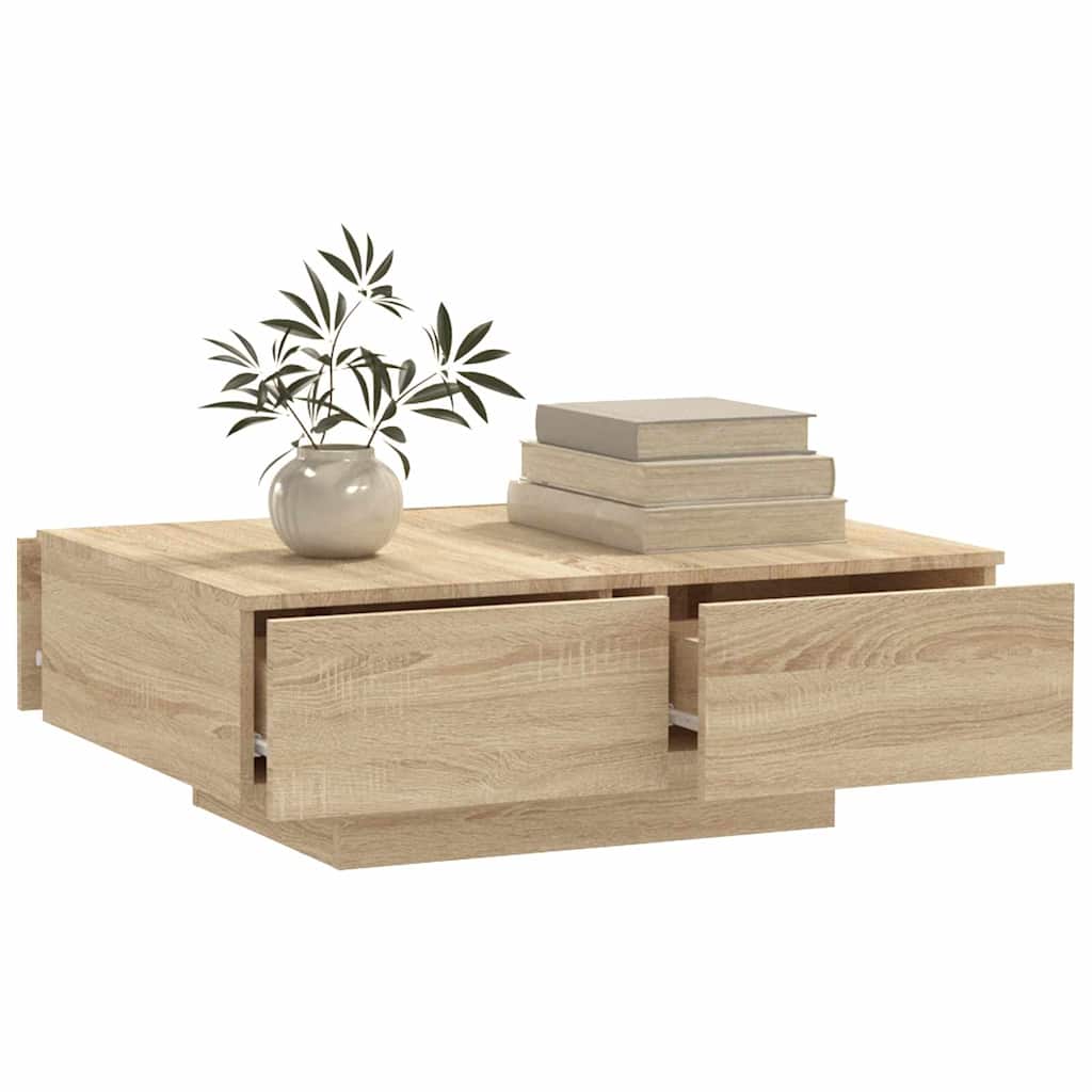 Table basse chêne sonoma 90x60x31 cm bois d'ingénierie - XIOS