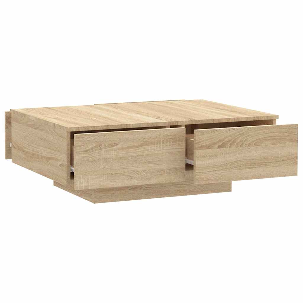 Table basse chêne sonoma 90x60x31 cm bois d'ingénierie - XIOS
