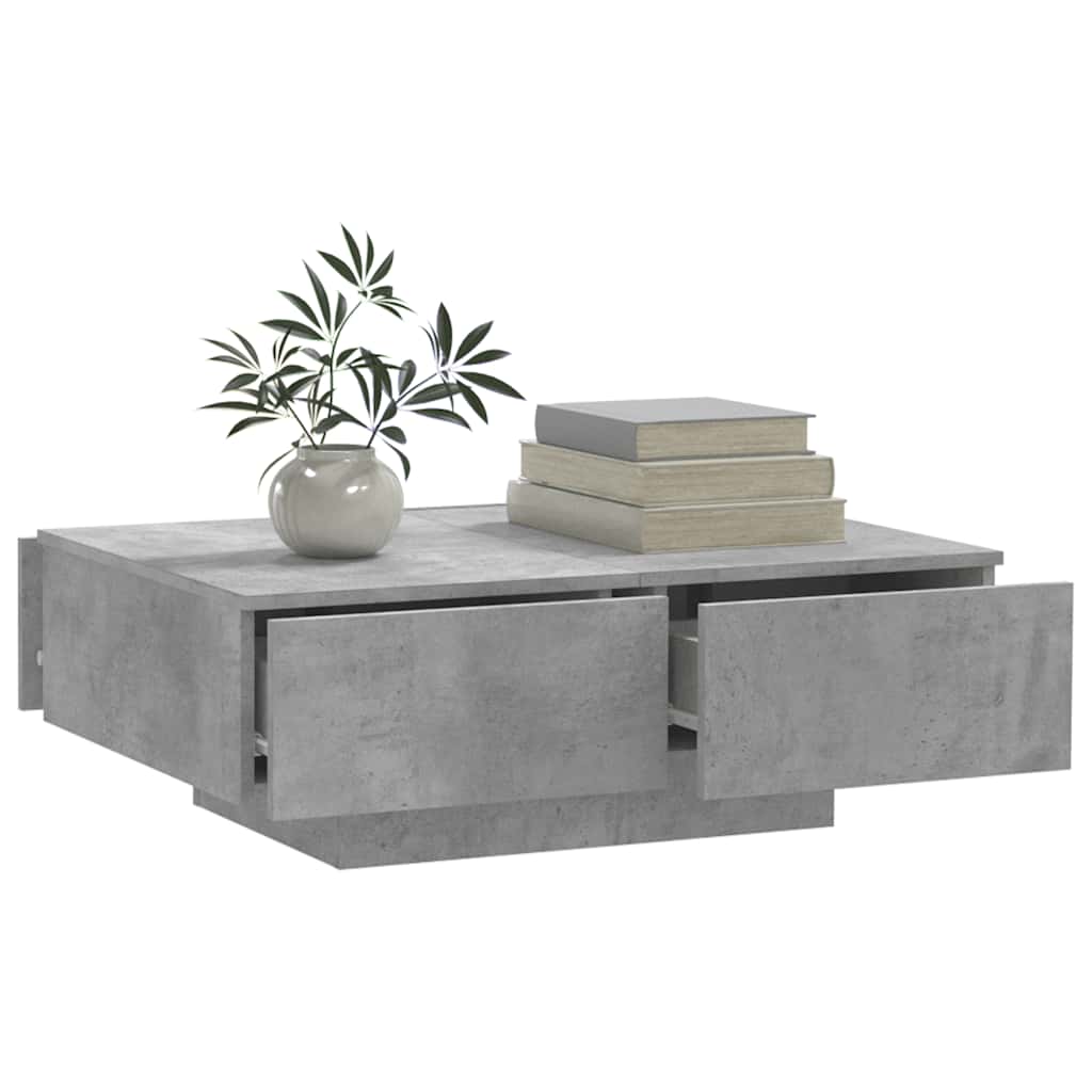 Table basse Gris béton 90x60x31 cm Bois d’ingénierie - XIOS