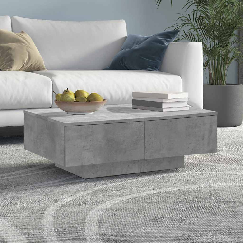 Table basse Gris béton 90x60x31 cm Bois d’ingénierie - XIOS