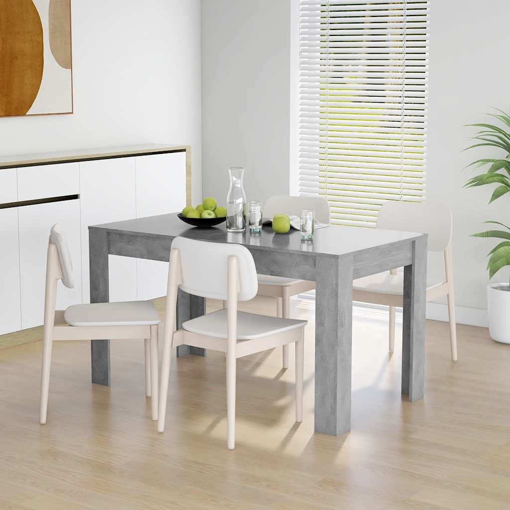 Table à manger Gris béton 140x74,5x76 cm Bois d'ingénierie - XIOS