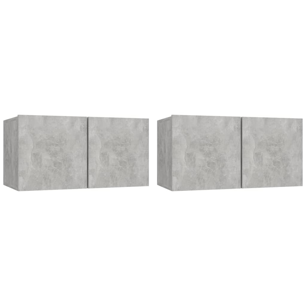 Meubles TV suspendus 2 pcs Gris béton 60x30x30 cm - XIOS