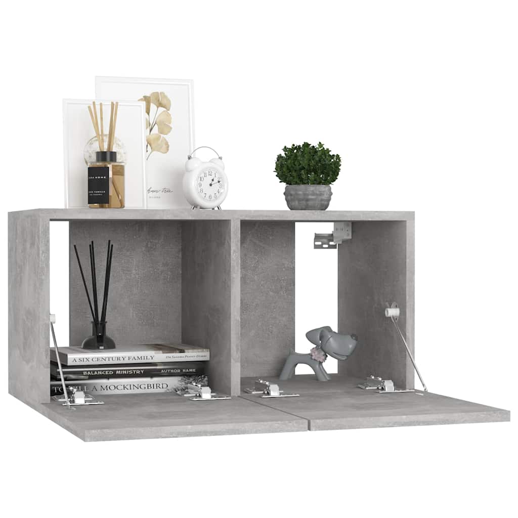 Meubles TV suspendus 3 pcs Gris béton 60x30x30 cm - XIOS