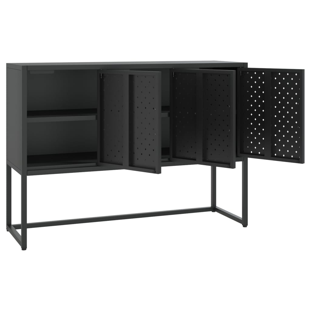 Buffet Noir 105x35x75 cm Acier