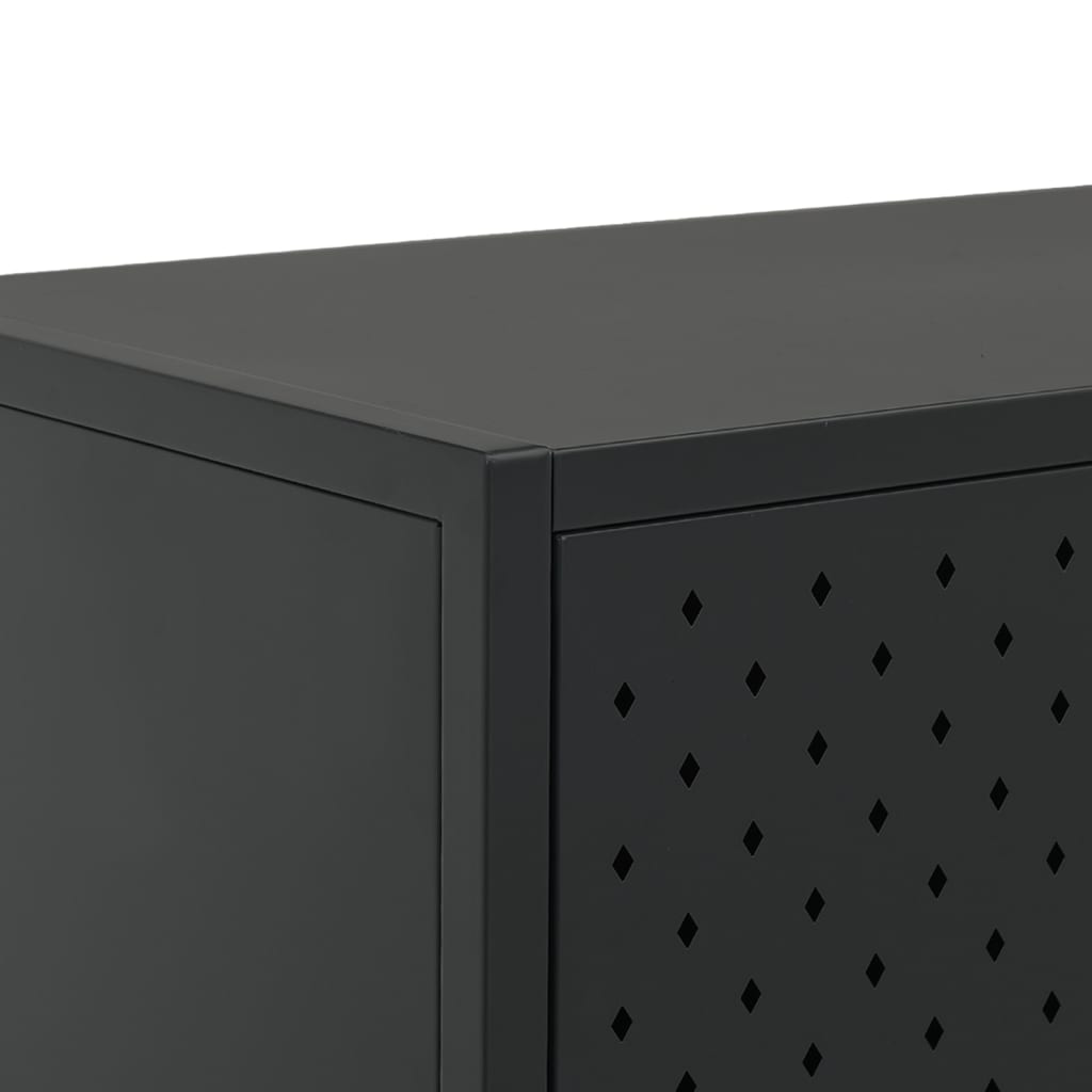 Buffet Noir 105x35x75 cm Acier