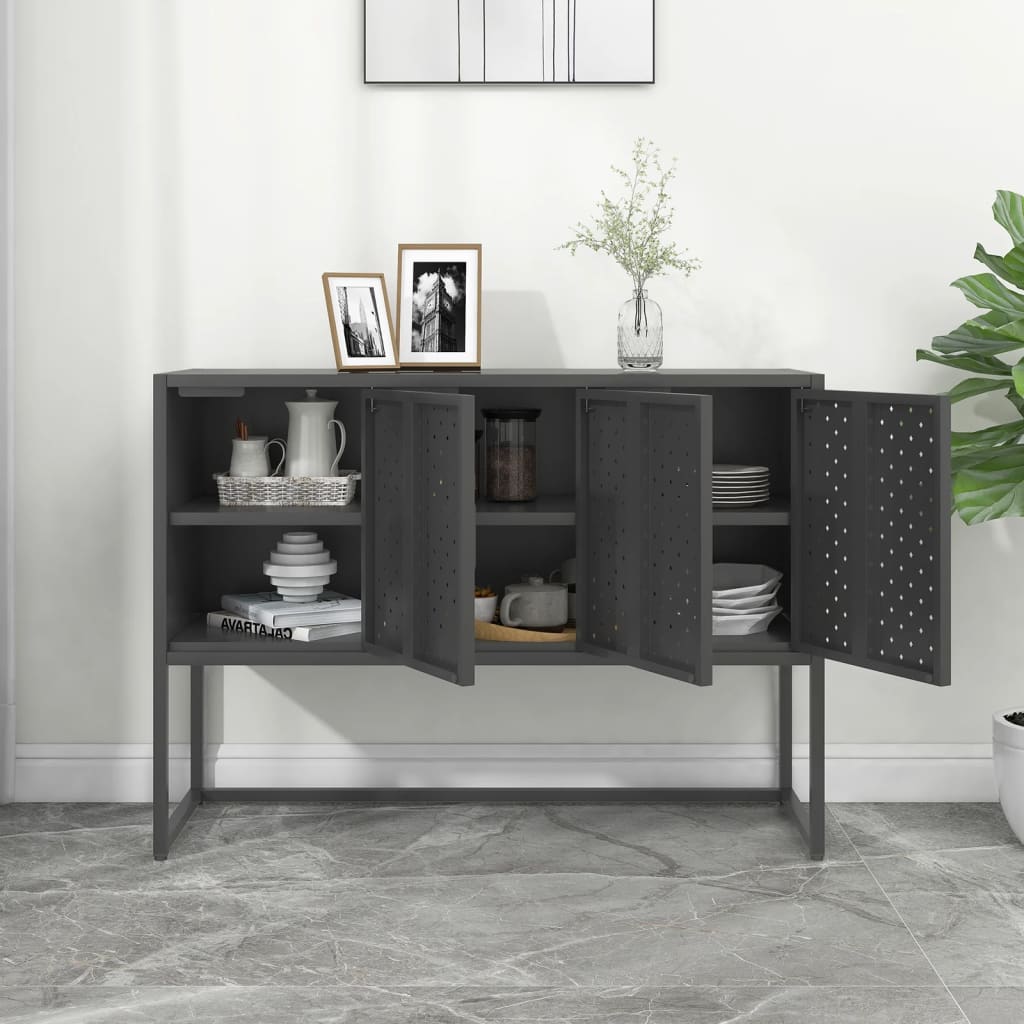 Buffet Anthracite 105x35x75 cm Acier - XIOS