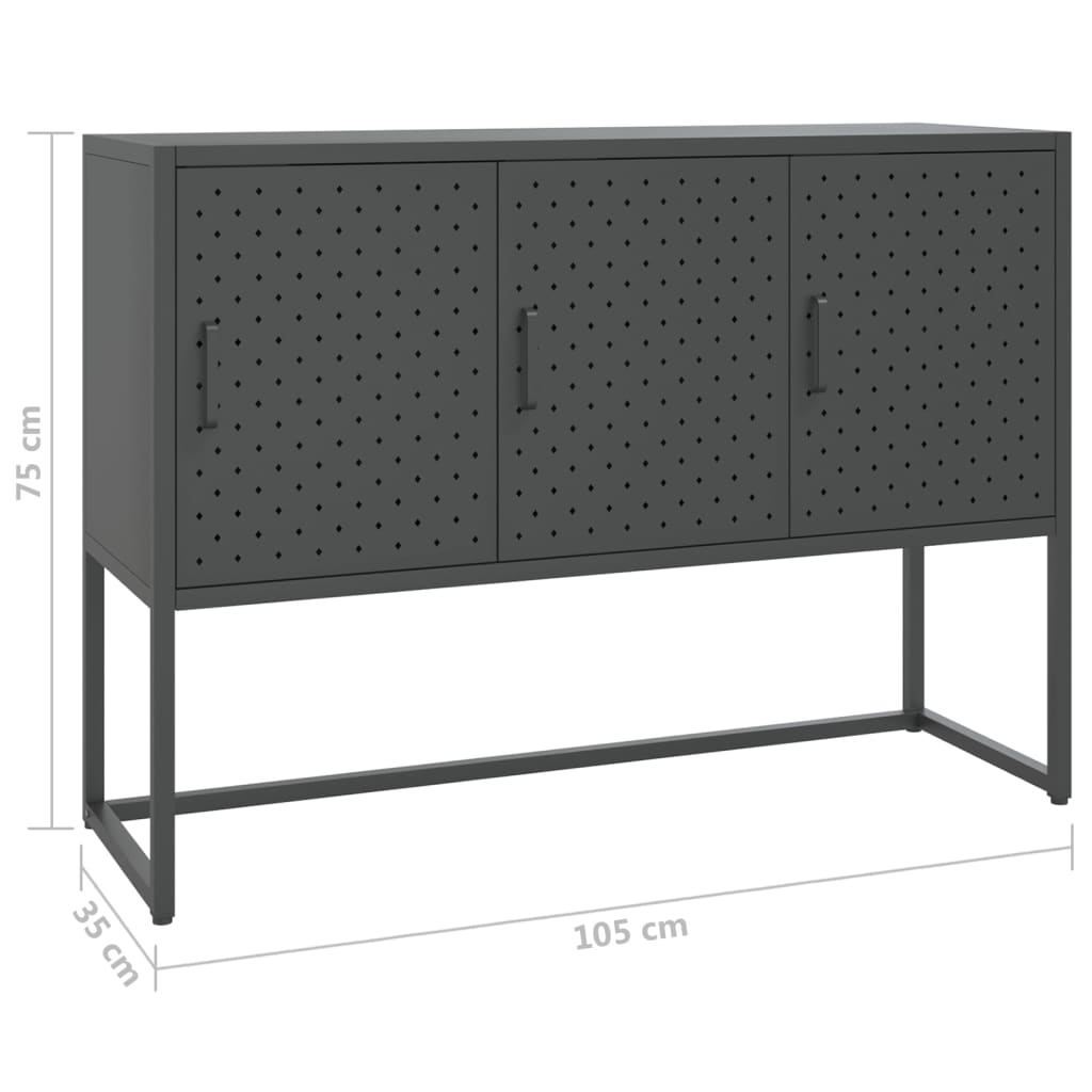 Buffet Anthracite 105x35x75 cm Acier - XIOS
