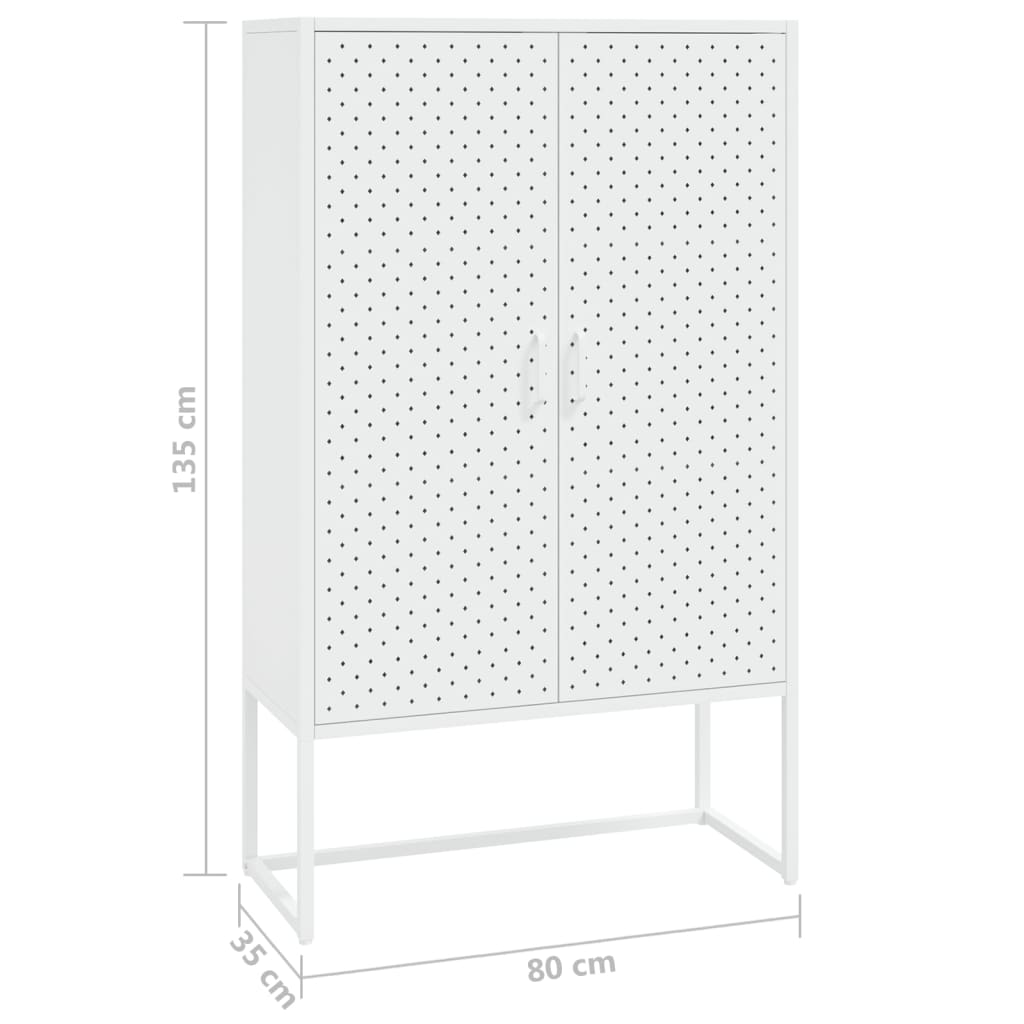 Buffet haut Blanc 80x35x135 cm Acier - XIOS