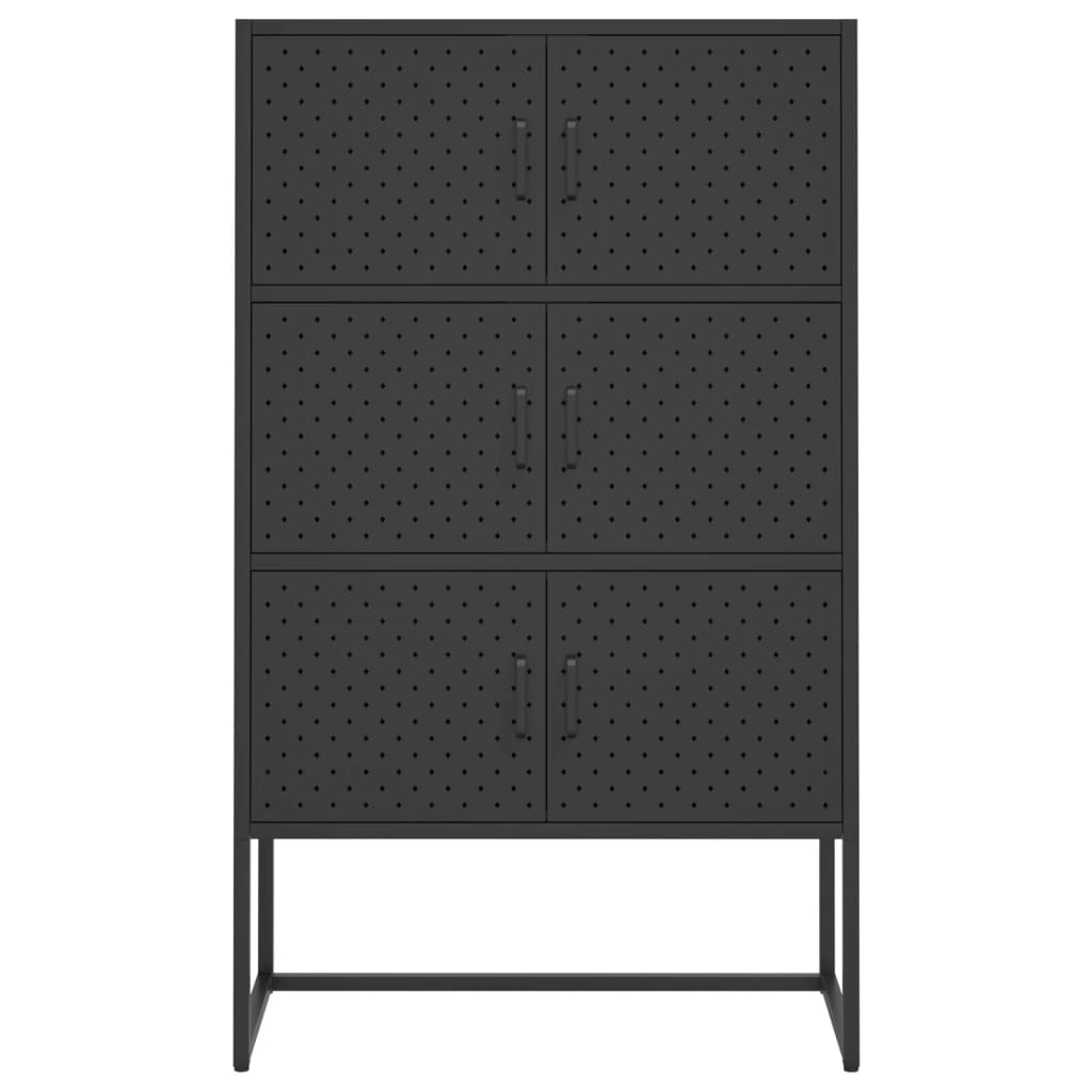 Buffet haut Noir 80x35x135 cm Acier