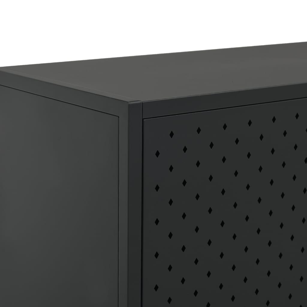 Buffet haut Noir 80x35x135 cm Acier