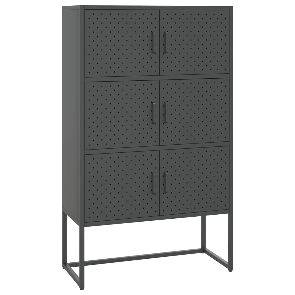 Buffet haut Anthracite 80x35x135 cm Acier