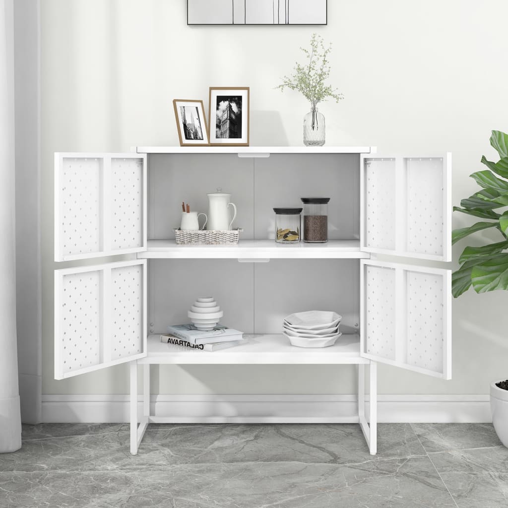 Buffet haut Blanc 80x35x100 cm Acier - XIOS
