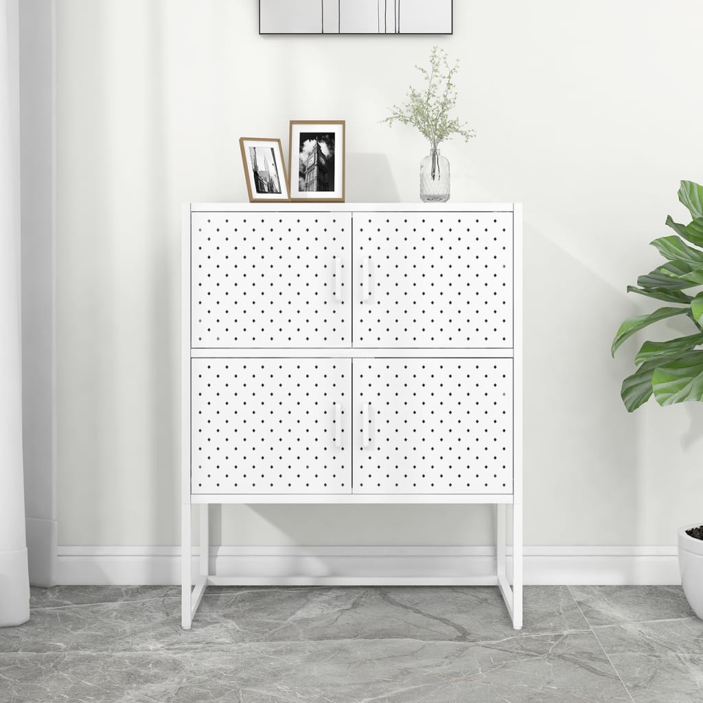 Buffet haut Blanc 80x35x100 cm Acier - XIOS