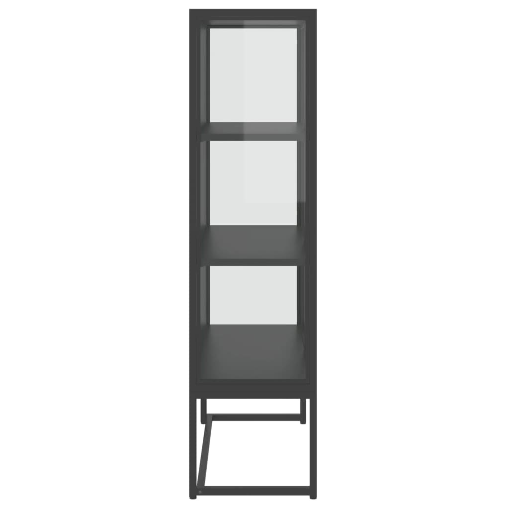 Buffet haut Anthracite 80x35x135 cm Acier et verre trempé - XIOS