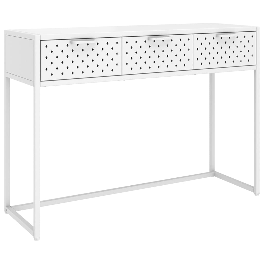 Table console Blanc 106x35x75 cm Acier