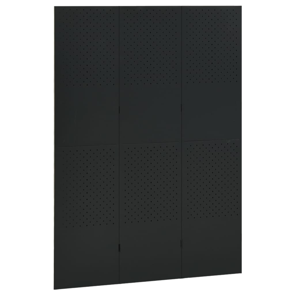Cloison de séparation à 3 panneaux Noir 120x180 cm Acier - XIOS