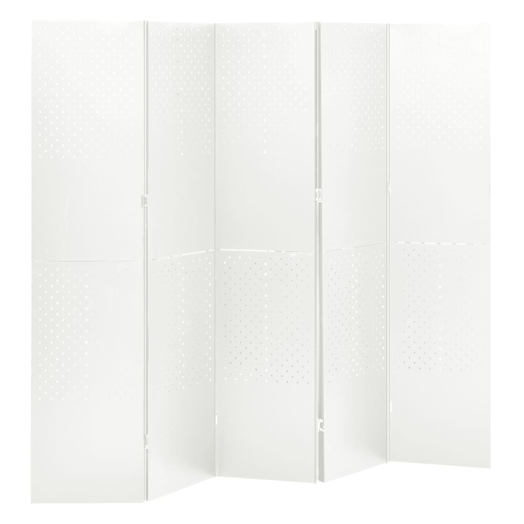 Cloison de séparation 5 panneaux Blanc 200x180 cm Acier - XIOS