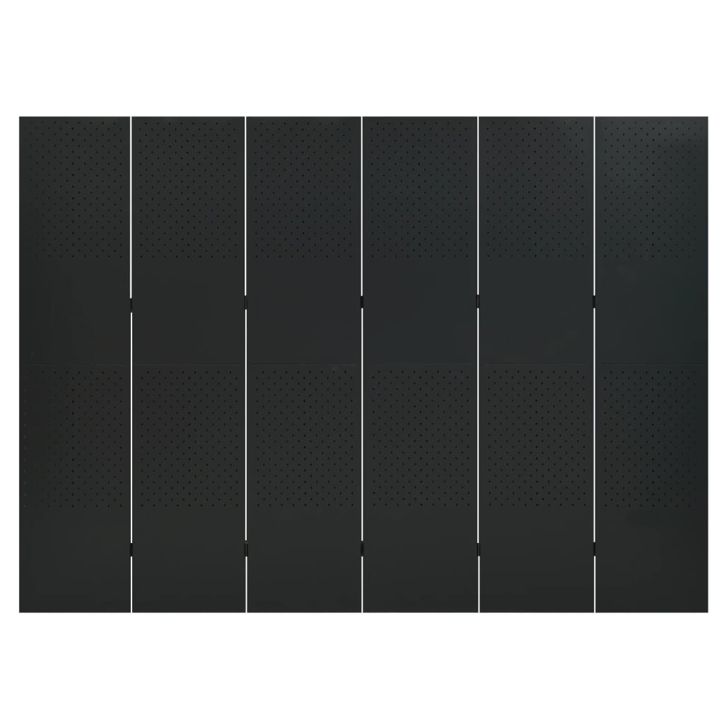 Cloison de séparation 6 panneaux Noir 240x180 cm Acier - XIOS