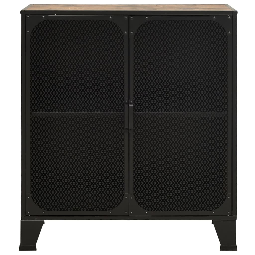Armoire de rangement Marron rustique 72x36x82 cm Métal et MDF - XIOS