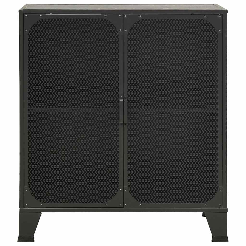 Armoire de rangement Gris 72x36x82 cm Métal et MDF - XIOS