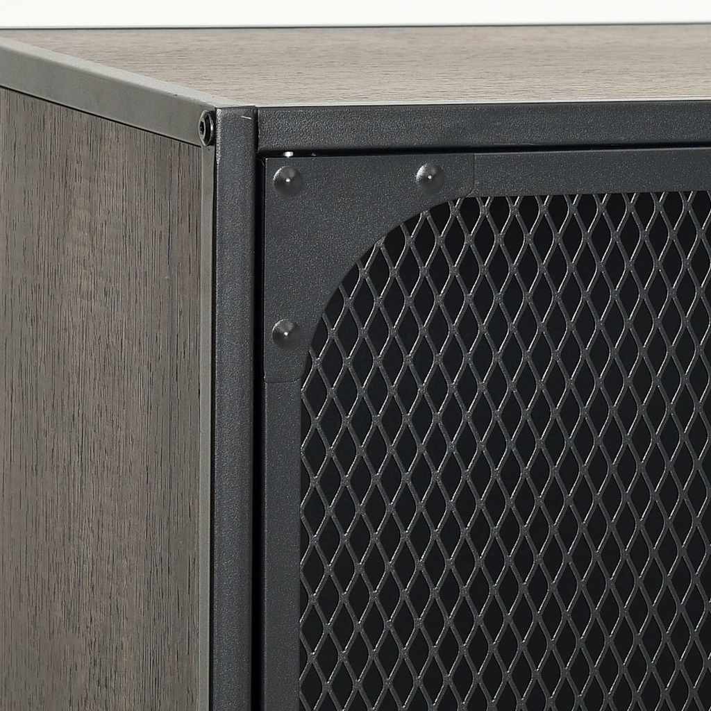 Armoire de rangement Gris 72x36x82 cm Métal et MDF - XIOS