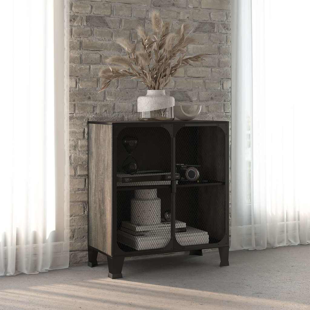 Armoire de rangement Gris 72x36x82 cm Métal et MDF - XIOS