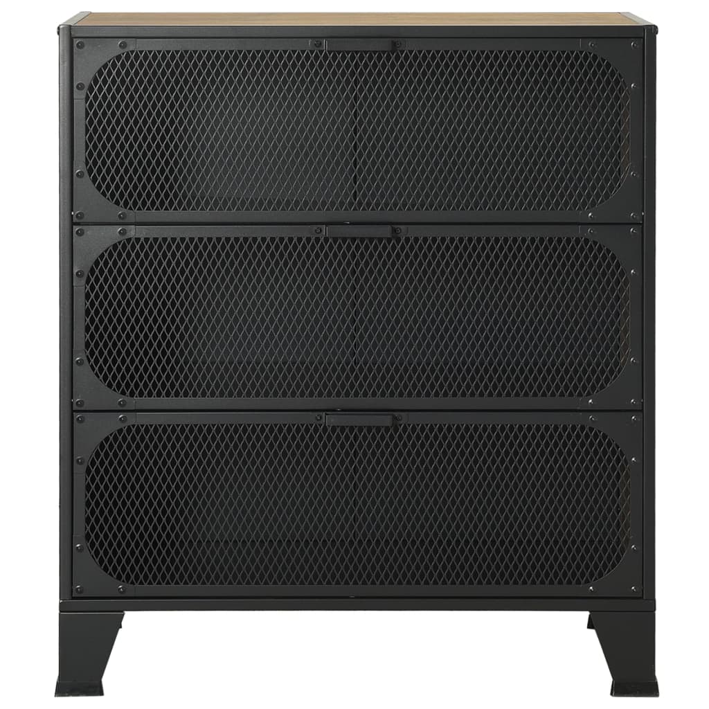 Armoire de rangement Marron rustique 72x36x82 cm Métal et MDF - XIOS