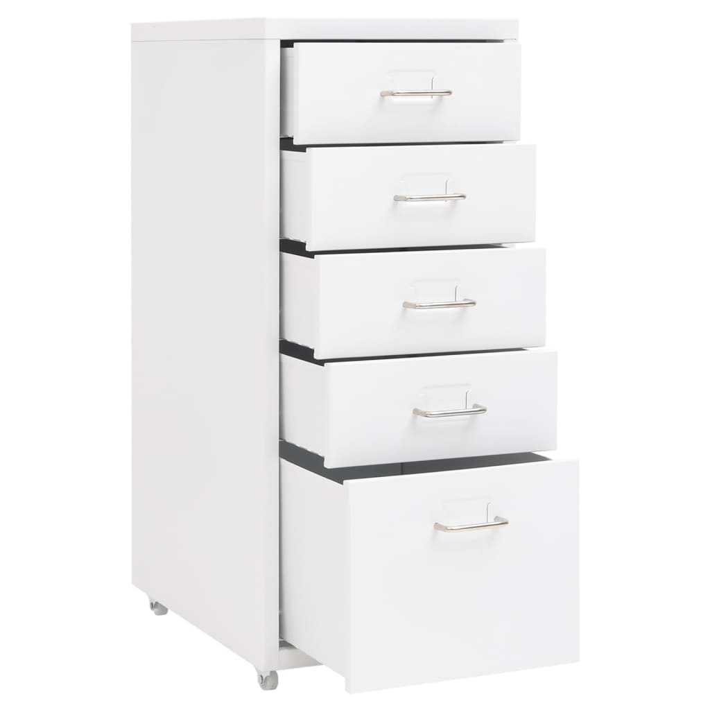 Classeur mobile Blanc 28x41x69 cm Métal - XIOS