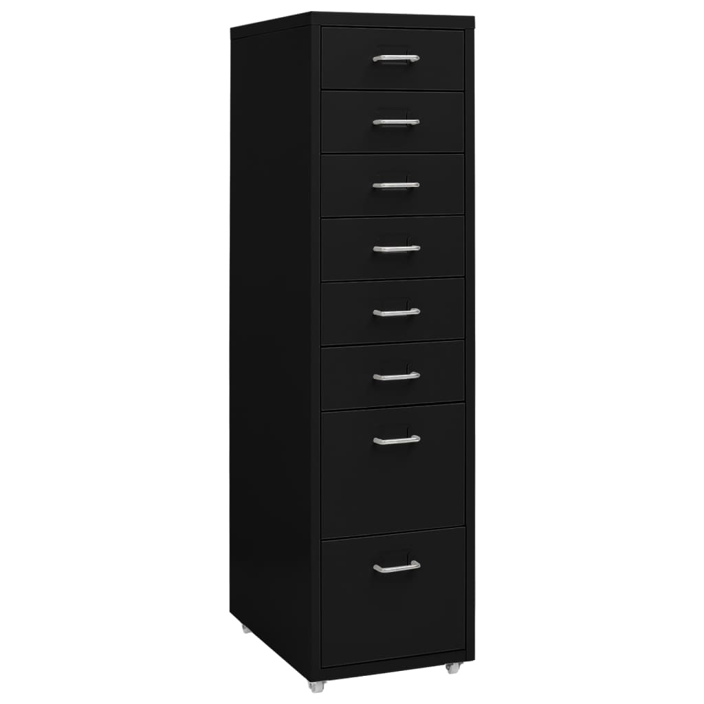 Classeur mobile Noir 28x41x109 cm Métal - XIOS