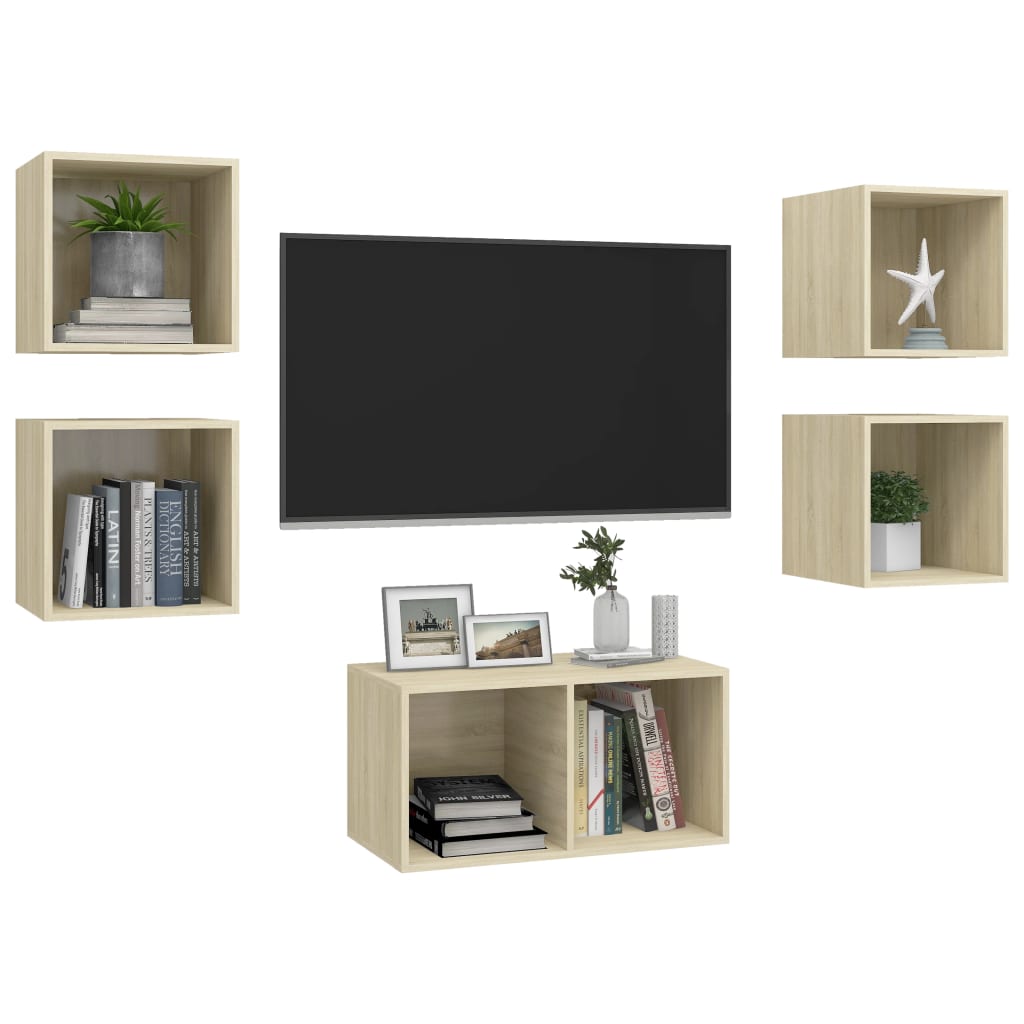 Ensemble de meubles TV 5 pcs Chêne sonoma Bois d'ingénierie - XIOS