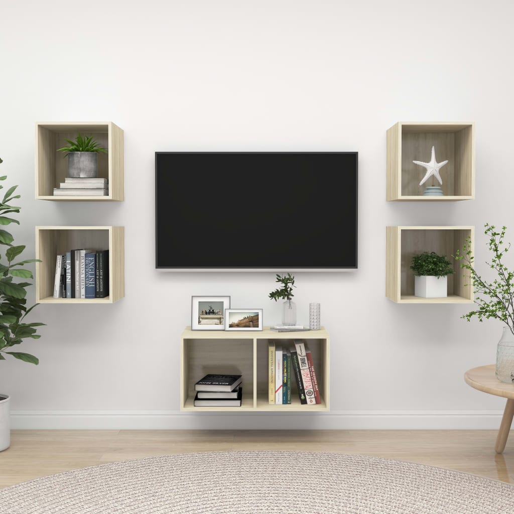 Ensemble de meubles TV 5 pcs Chêne sonoma Bois d'ingénierie - XIOS