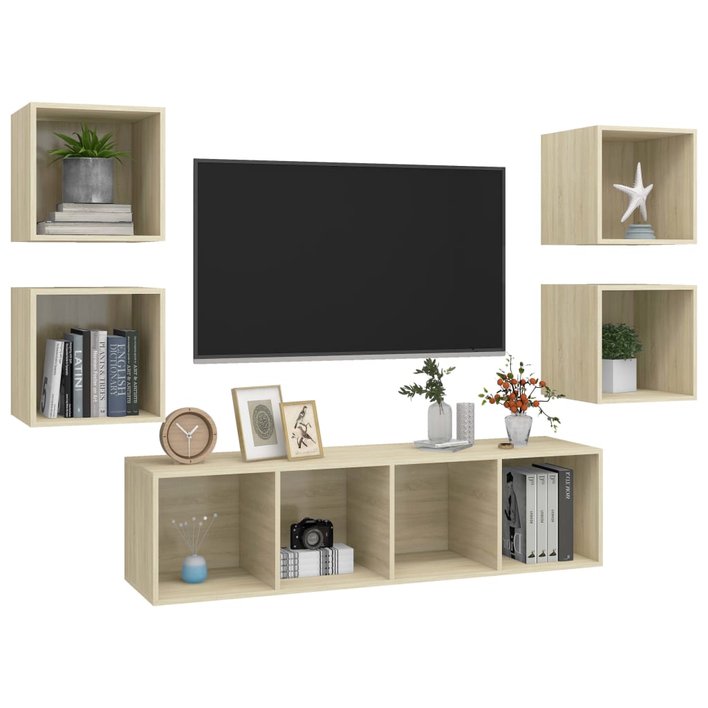 Ensemble de meubles TV 5 pcs Chêne sonoma Bois d'ingénierie - XIOS