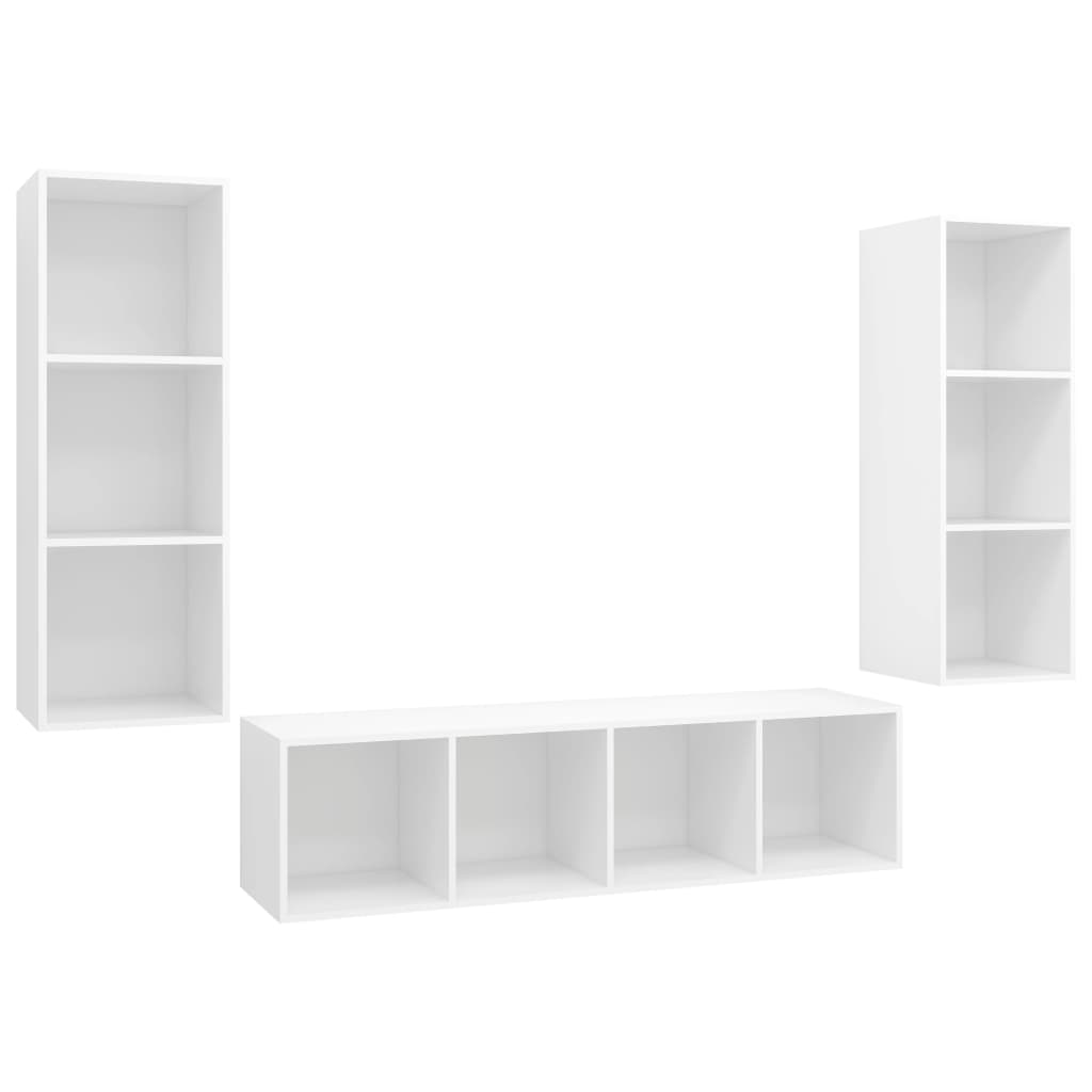 Ensemble de meuble TV 3 pcs Blanc Bois d'ingénierie - XIOS