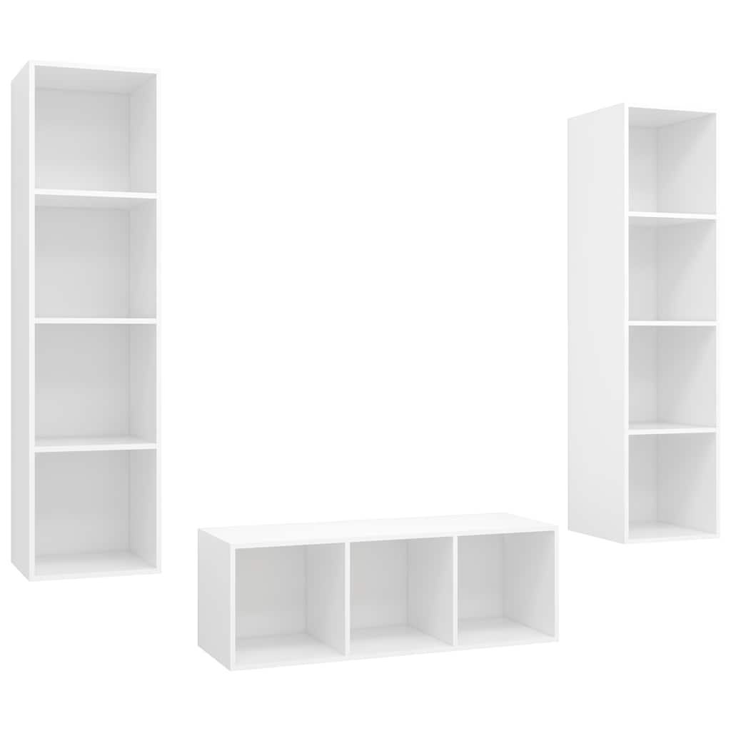 Ensemble de meuble TV 3 pcs Blanc Bois d'ingénierie - XIOS