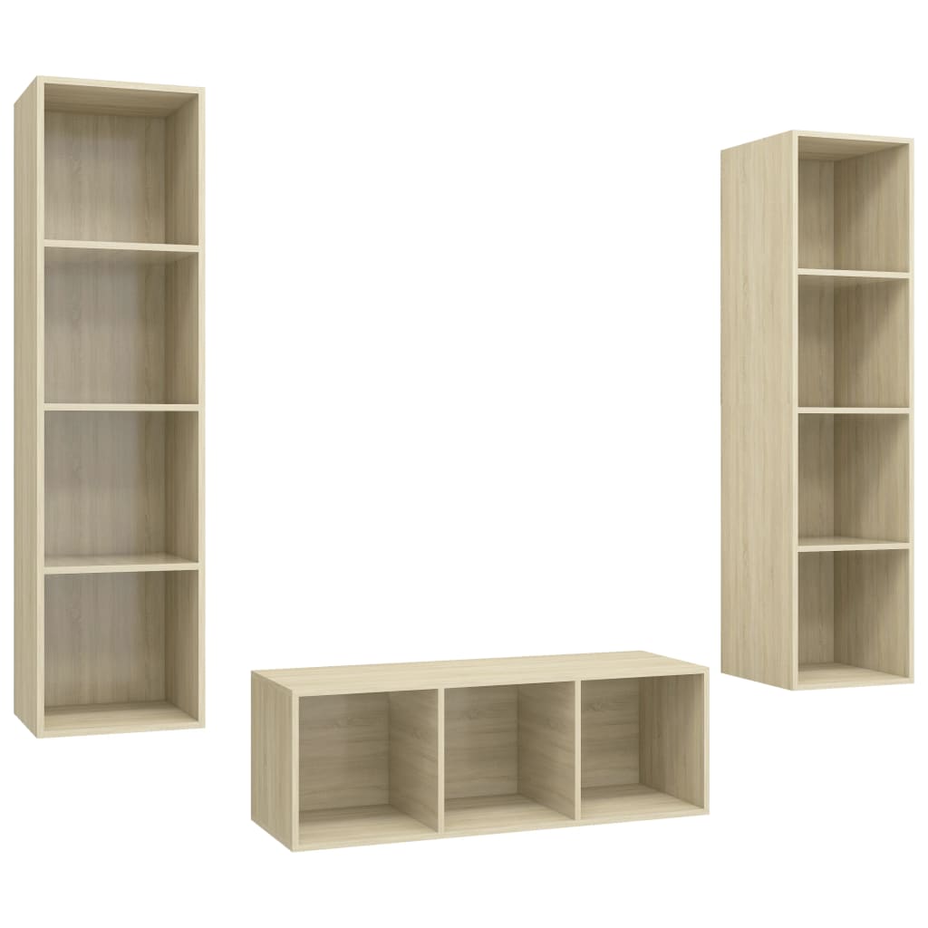 Ensemble de meubles TV 3 pcs Chêne sonoma Bois d'ingénierie - XIOS